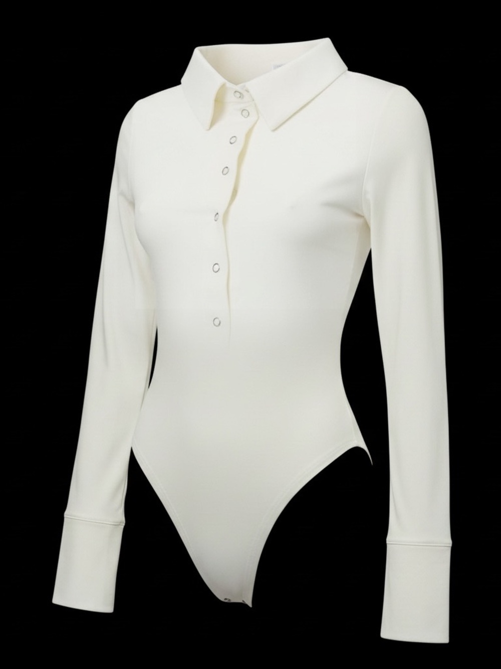 Lilly Coco White Collared Long-Sleeve Bodysuit – Size XS NWOT